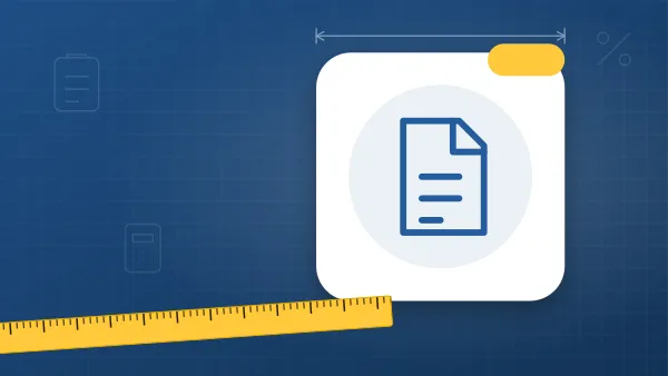Illustration of a written estimate on a for pros blueprint background with a measuring tape