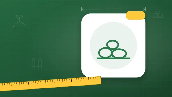 Illustration of a pile of stones on a outdoor & yard blueprint background with a measuring tape