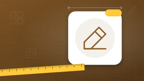 Illustration of a grout float on a flooring & tile blueprint background with a measuring tape