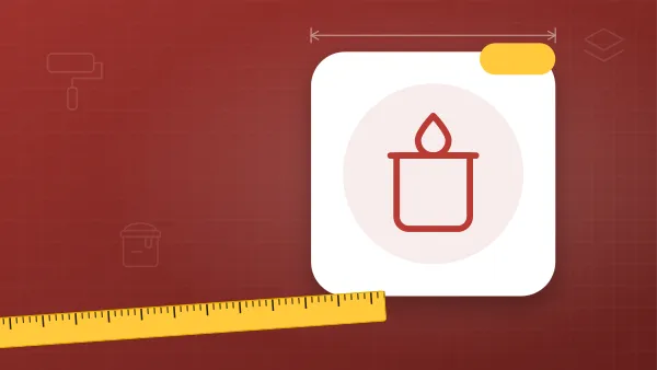 Illustration of a can of primer on a painting blueprint background with a measuring tape
